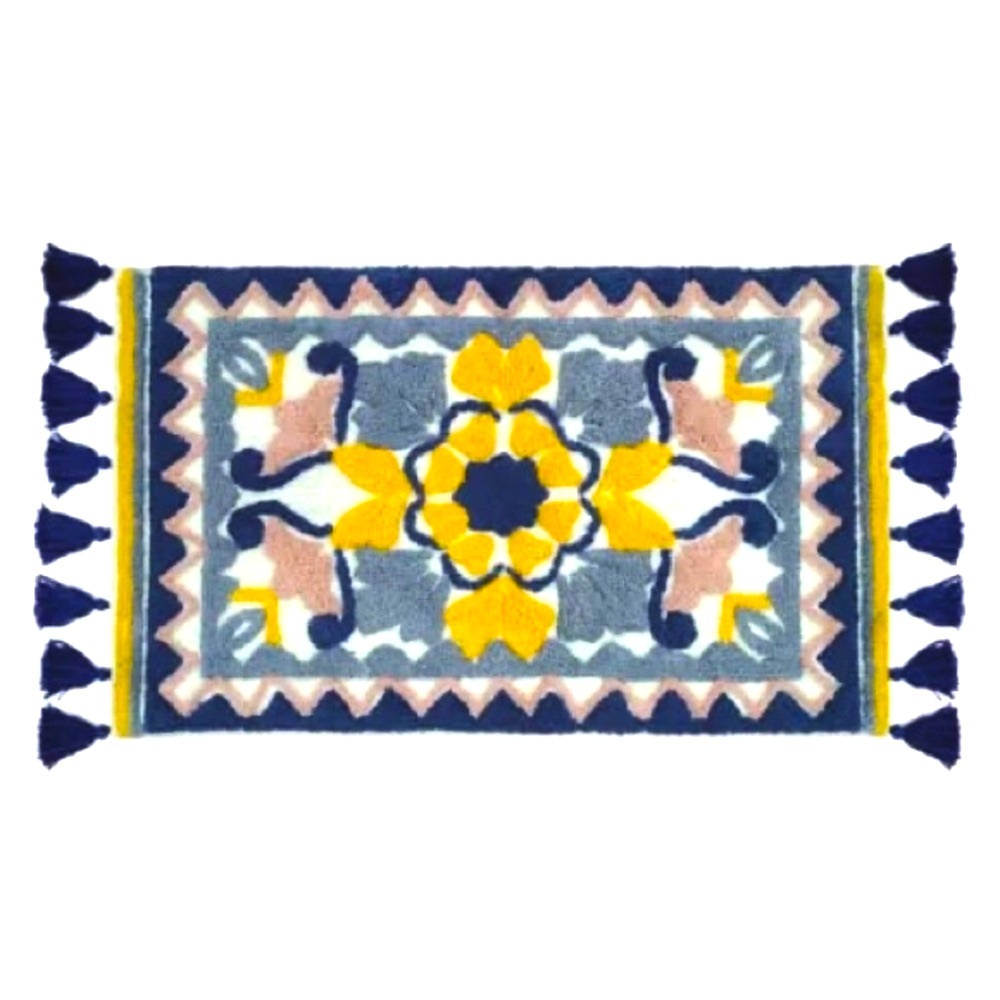 NWT Wild Sage Malia Medallion 20" X 33" Tufted Bath Rug Multicolor